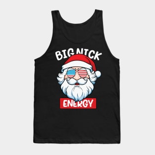 Big Nick Energy Funny Men Santa Ugly Christmas usa flag Tank Top